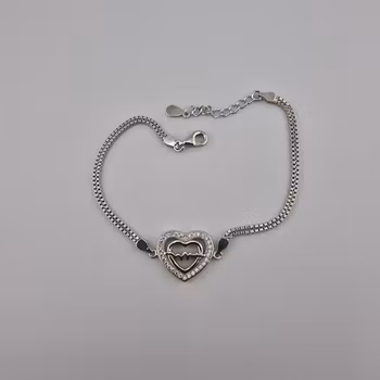 Hjärtformad armband Silver Smycken 21.0 cm