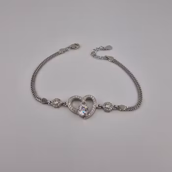 Hjärtformad armband Silver Smycken 20.0 cm