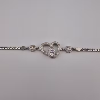 Hjärtformad armband Silver Smycken 20.0 cm
