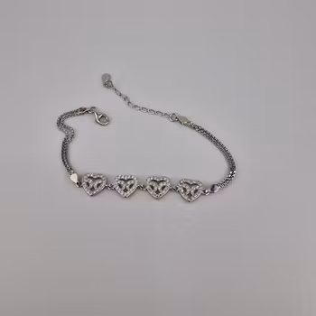 Hjärtformad armband Silver Smycken 21.0 cm