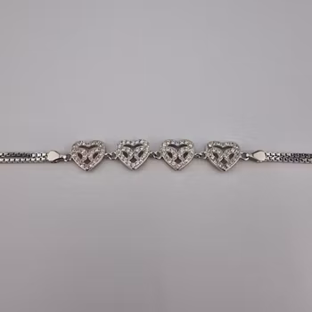 Hjärtformad armband Silver Smycken 21.0 cm