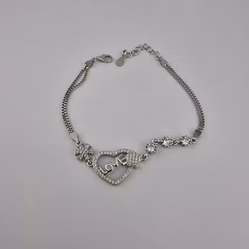 Hjärtformad armband Silver Smycken 21.0 cm