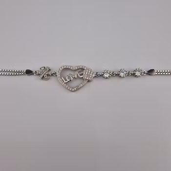 Hjärtformad armband Silver Smycken 21.0 cm