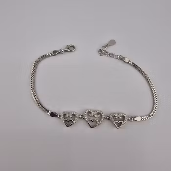 Hjärtformad armband Silver Smycken 21.0 cm
