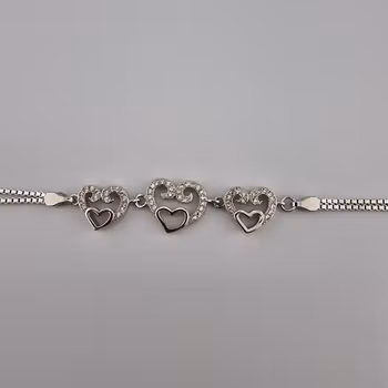 Hjärtformad armband Silver Smycken 21.0 cm