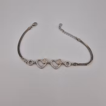 Hjärtformad armband Silver Smycken 21.0 cm