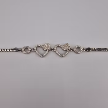 Hjärtformad armband Silver Smycken 21.0 cm