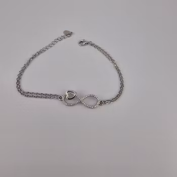 Infinity armband med zirgon Silver Smycken 21.0 cm