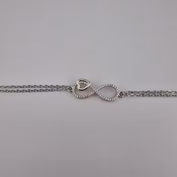 Infinity armband med zirgon Silver Smycken 21.0 cm