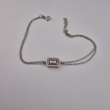 Dam armband med zirgon Silver Smycken 20.0 cm