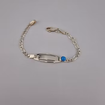 Barn armband med blå sten Silver Smycken 15.0 cm