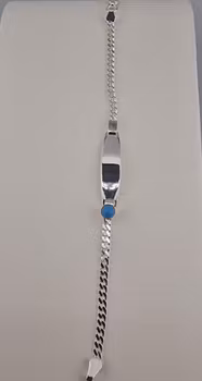 Barn armband med blå sten Silver Smycken 15.0 cm