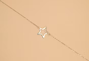 Armband med stjärna berlock Guld 19.0 cm