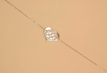 Armband med hjärt berlock Guld 19.0 cm