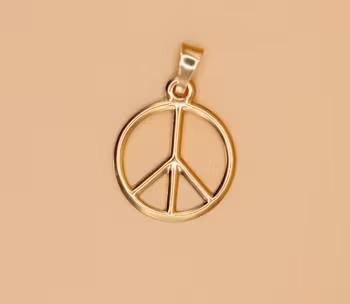 Peace symbol hänge Berlock Guld