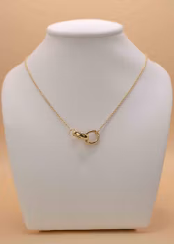 Ankar kedja med två ringar hänge Halsband Guld 44.0 cm
