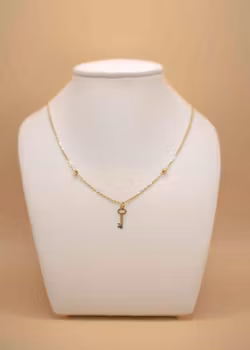 Halsband med nyckel berlock Guld 41.0 cm