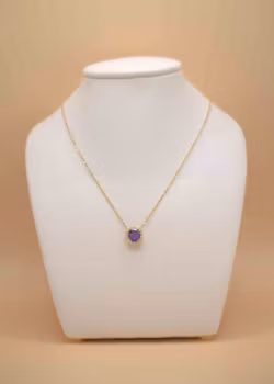 Halsband med berlock med sten Guld 45.0 cm