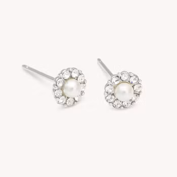 Petite Miss Sofia pearl earrings - Crystal (Silver) Lily & Rose Varumärke