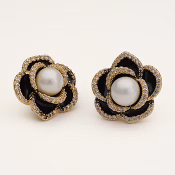Coco rose earrings - Jet / ivory pearl Lily & Rose Varumärke