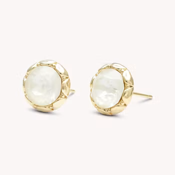 Miss Victoria stud earrings - White linnen Lily & Rose Varumärke