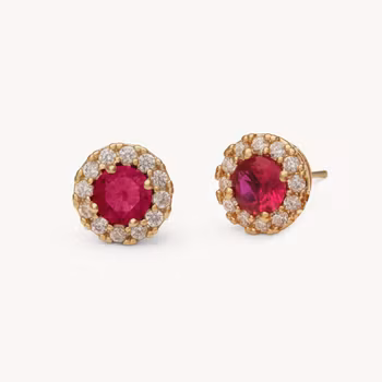 Laurie earrings - Pink ruby Lily & Rose Varumärke