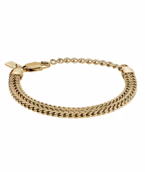 IGGY Double Arock Varumärke
• Längd: 16 cm
• Bredd: 6 mm
• Höjd: 3 mm
• Förlängningskedja på 3 cm, vilket kan göra armbandet upp till 19 cm långt