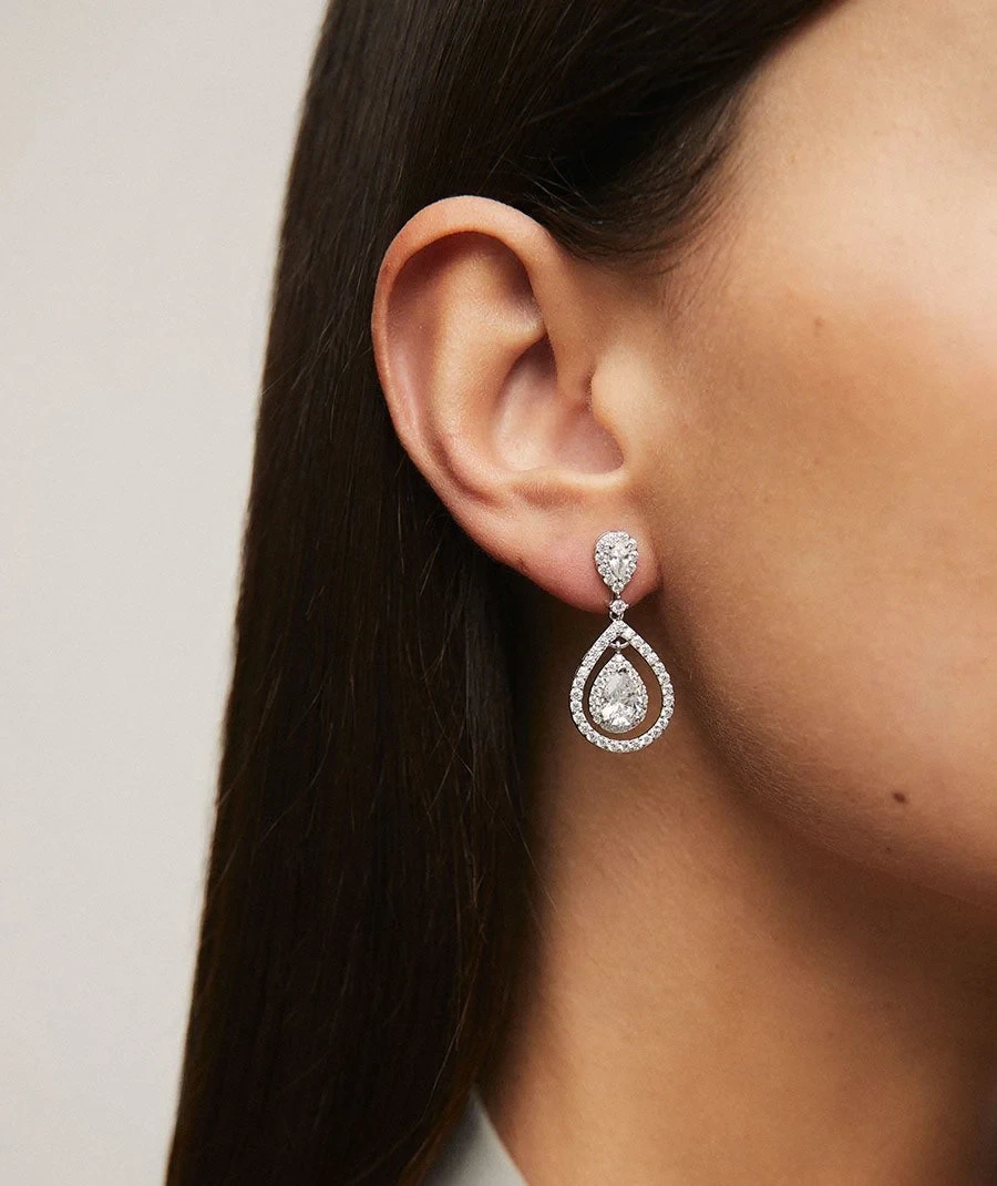 Vidal&Vidal Silver örhänge med kubiskzirkon Vidal & Vidal Varumärke