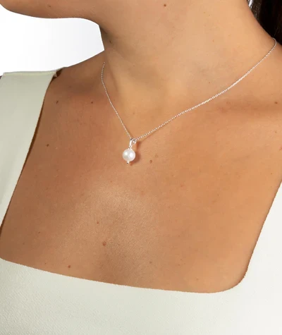 Vidal&Vidal Silver Halsband med Pärla Vidal & Vidal Varumärke