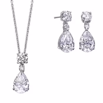 Vidal&Vidal Silver Set Halsband&örhänge med kubiskzirkon Vidal & Vidal Varumärke