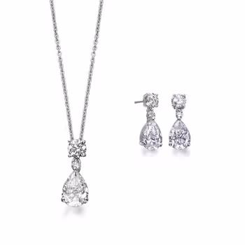 Vidal&Vidal Silver Set Halsband&örhänge med kubiskzirkon Vidal & Vidal Varumärke