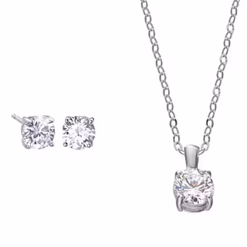 Vidal&Vidal Silver Set Halsband&örhänge med kubiskzirkon Vidal & Vidal Varumärke