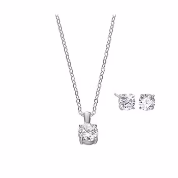 Vidal&Vidal Silver Set Halsband&örhänge med kubiskzirkon Vidal & Vidal Varumärke