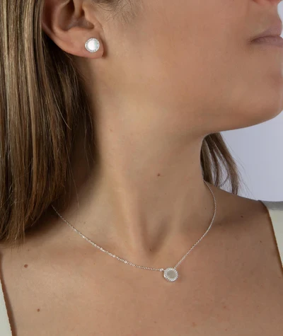 Vidal&Vidal Silver Set Halsband&örhänge med kubiskzirkon Vidal & Vidal Varumärke