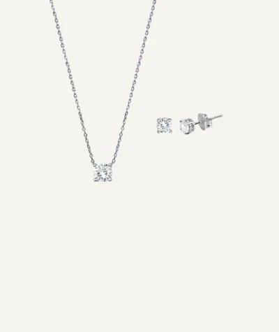 Vidal&Vidal Silver Set Halsband&örhänge med kubiskzirkon Vidal & Vidal Varumärke