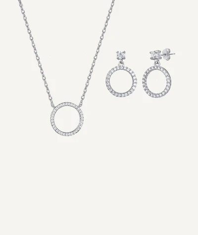 Vidal&Vidal Silver Set Halsband&örhänge med kubiskzirkon Vidal & Vidal Varumärke
