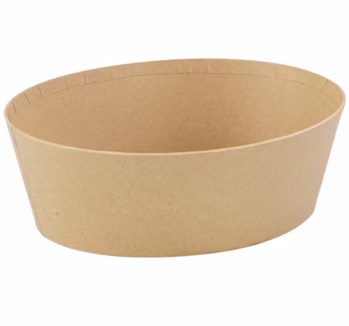 Kraftbrun oval kartongkorg 23 x 19 x 8 cm