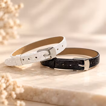 Vit texturerad metallic Armband