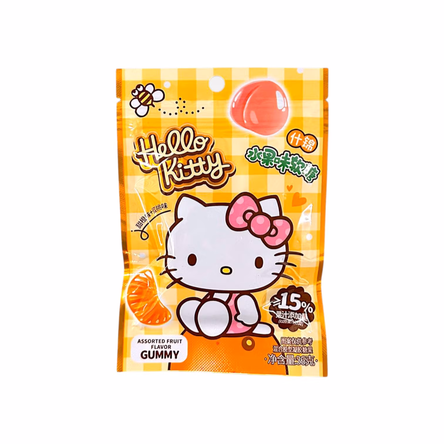 Hello Kitty Assorted Fruit Gummy Orange & Peach Flavor