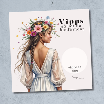 Vipps Konfirmasjonskort - Blomsterkrans