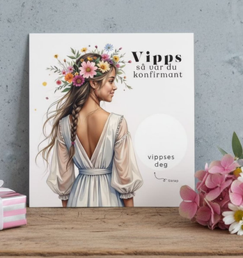 Vipps Konfirmasjonskort - Blomsterkrans