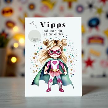 Vipps Bursdagskort - Super Girl
