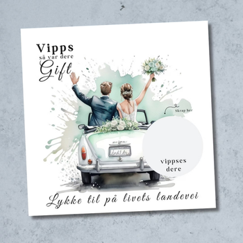Vipps Bryllupskort - Brudebil