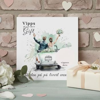 Vipps Bryllupskort - Brudebil