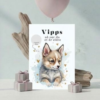 Vipps Bursdagskort - Hjertehund