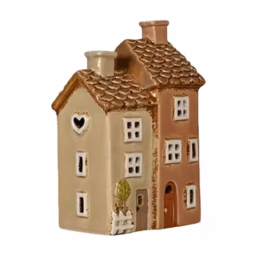 Dobbelthus i beige/rosa