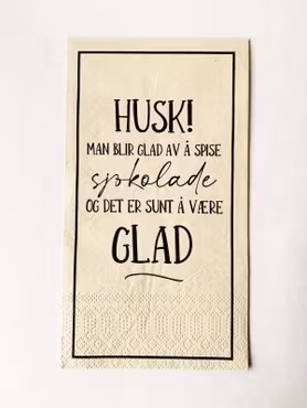 Husk at man blir glad i å spise sjokolade