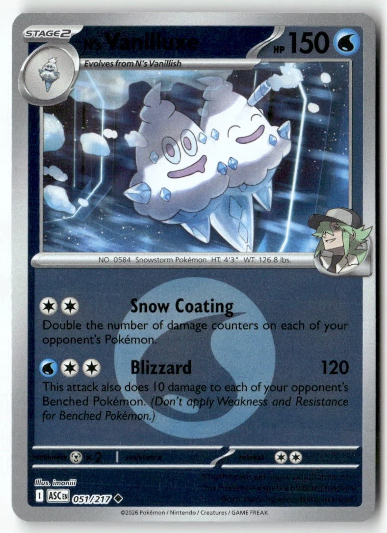 N's Vanilluxe  (Energy Symbol Pattern) Uncommon ME: Ascended Heroes 051/217 NM
