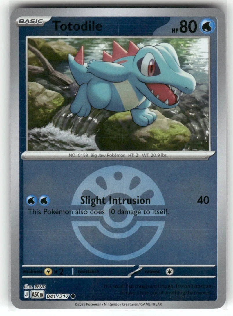 Totodile 041/217 Ascended Heroes Friend Ball Reverse Holo Pokemon TCG