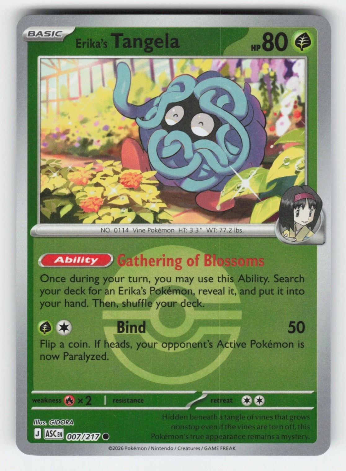Erika's Tangela - (Poke Ball) 007/217 NM Reverse Holo ASC ME: Ascended Heroes